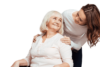 A woman in a wheelchair with an Americare nurse.