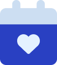 A heart in the middle of a blue and white heart.